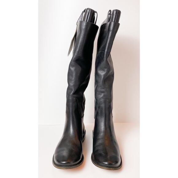 Frye Paige Black Leather Tall Riding Boots - Picture 4 of 7